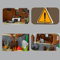 Thumbnail for Building Blocks Street City Expert MOC Forest Cabin House LED Bricks Toys 031072 - 5