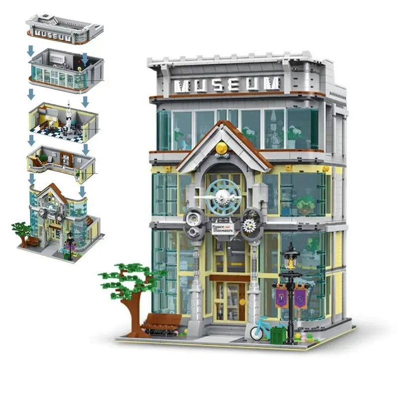 Building Blocks Street City MOC Science Museum Experts Bricks Toy - 9