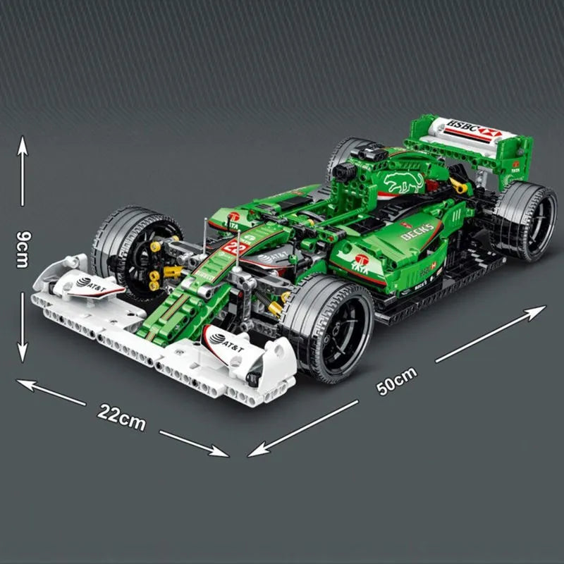 Building Blocks Tech MOC Green Alternate F1 Racing Car Bricks Toy - 6