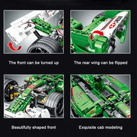 Thumbnail for Building Blocks Tech MOC Green Alternate F1 Racing Car Bricks Toy - 5