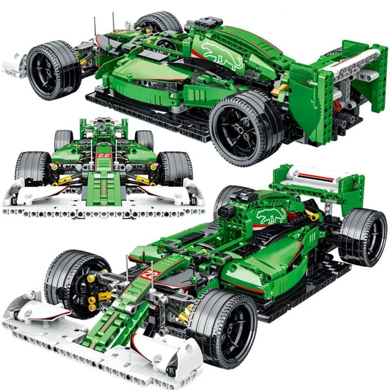 Building Blocks Tech MOC Green Alternate F1 Racing Car Bricks Toy - 1