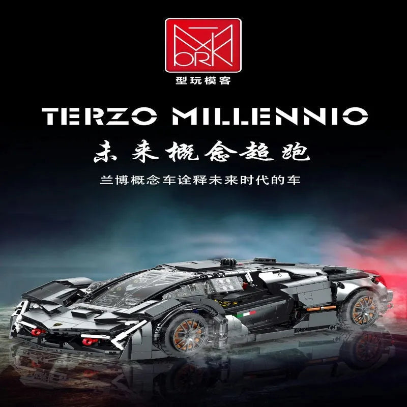 Building Blocks Tech MOC Lambo Terzo Millennio Sports Car Bricks Toys - 10