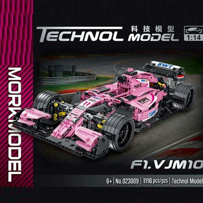 Building Blocks Tech MOC Pink Alternate F1 Racing Car Bricks Toy - 3
