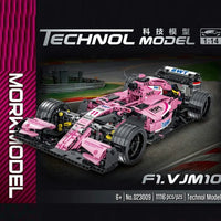 Thumbnail for Building Blocks Tech MOC Pink Alternate F1 Racing Car Bricks Toy - 3