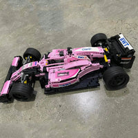 Thumbnail for Building Blocks Tech MOC Pink Alternate F1 Racing Car Bricks Toy - 7