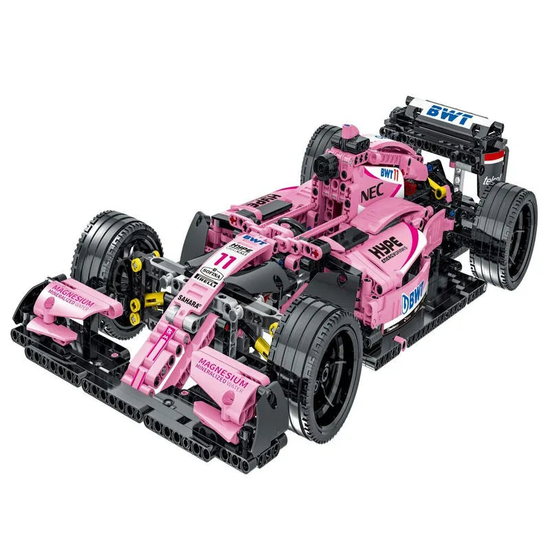 Building Blocks Tech MOC Pink Alternate F1 Racing Car Bricks Toy Construction Set Toys - 1