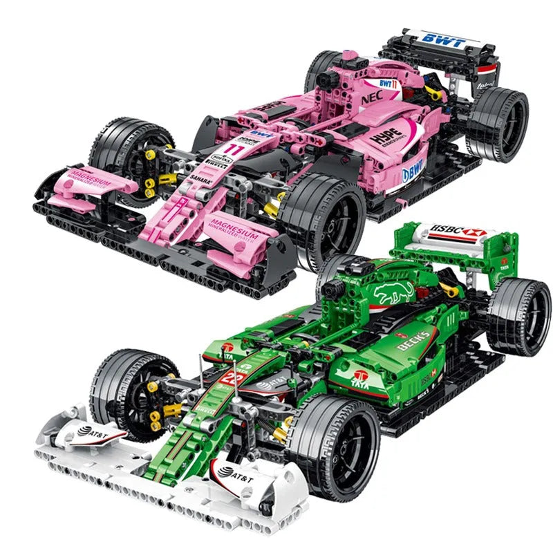 Building Blocks Tech MOC Pink Alternate F1 Racing Car Bricks Toy Construction Set Toys - 12