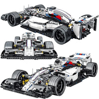 Thumbnail for Building Blocks Tech MOC White Alternate F1 Racing Car Bricks Toy 023004 - 1