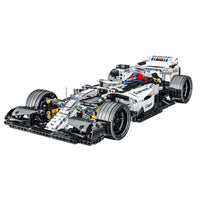 Thumbnail for Building Blocks Tech MOC White Alternate F1 Racing Car Bricks Toy 023004 - 2