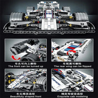 Thumbnail for Building Blocks Tech MOC White Alternate F1 Racing Car Bricks Toy 023004 - 8