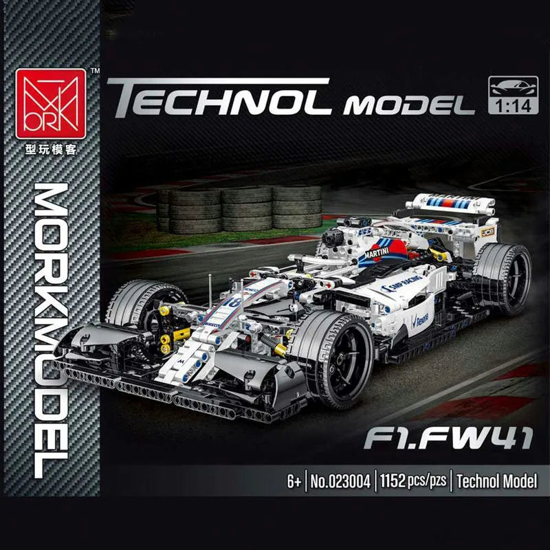 Building Blocks Tech MOC White Alternate F1 Racing Car Bricks Toy 023004 - 3
