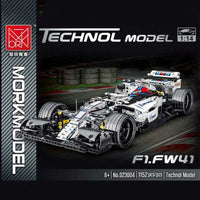 Thumbnail for Building Blocks Tech MOC White Alternate F1 Racing Car Bricks Toy 023004 - 3
