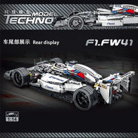 Thumbnail for Building Blocks Tech MOC White Alternate F1 Racing Car Bricks Toy 023004 - 6