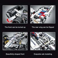 Thumbnail for Building Blocks Tech MOC White Alternate F1 Racing Car Bricks Toy 023004 - 4