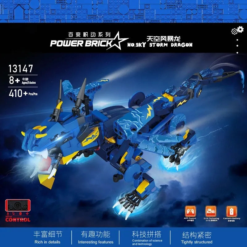 Building Blocks APP RC Creative Sky Storm Dragon STEM Robot Bricks Toy 13147 - 2