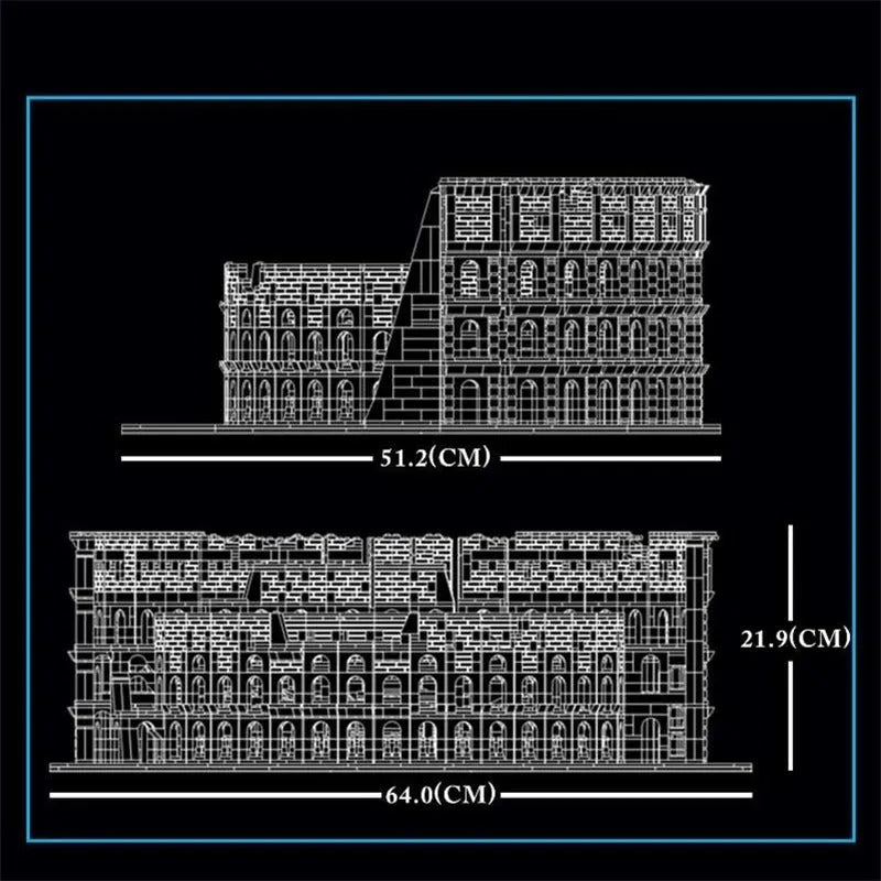 Building Blocks Architecture Creator Expert MOC Rome Colosseum Bricks Toys - 7