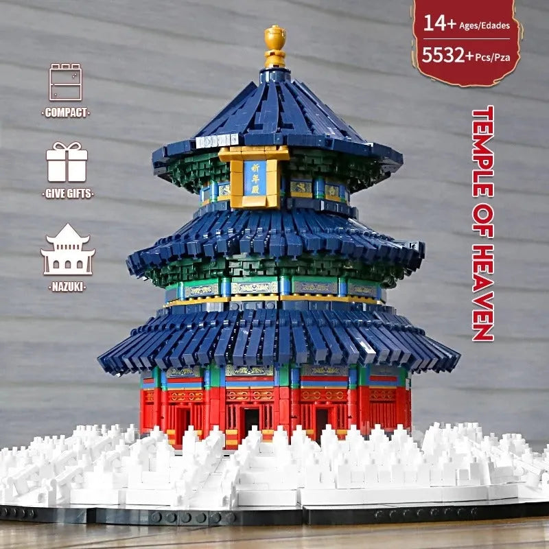 Building Blocks Architecture Creator Expert MOC Temple Of Heaven Bricks Toys - 8