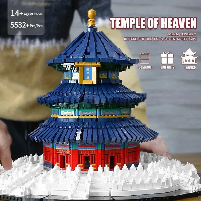 Building Blocks Architecture Creator Expert MOC Temple Of Heaven Bricks Toys - 7