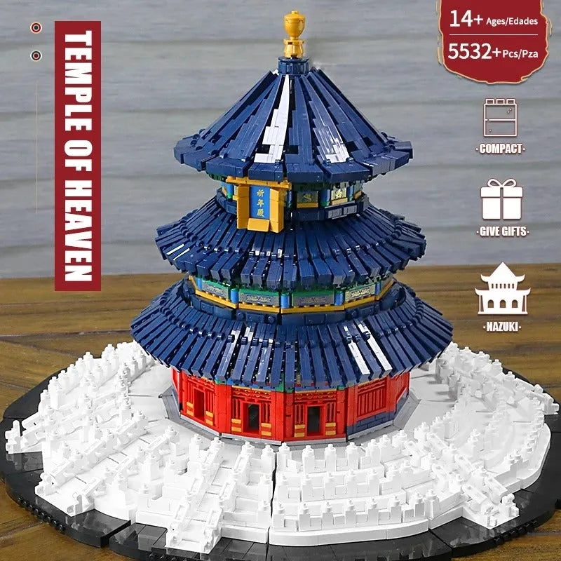 Building Blocks Architecture Creator Expert MOC Temple Of Heaven Bricks Toys - 9