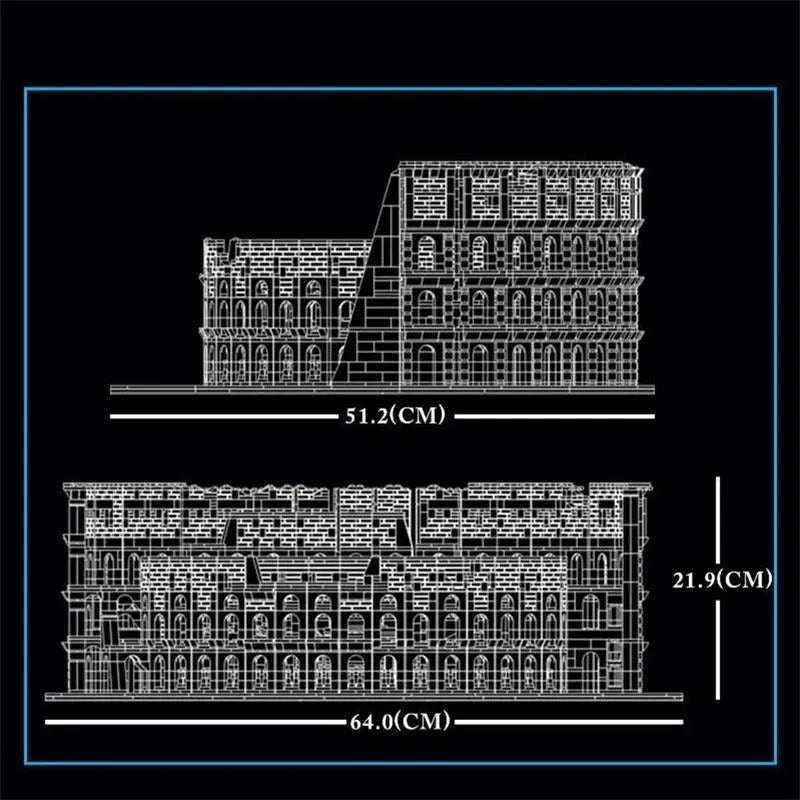 Building Blocks Architecture MOC Creator Expert Rome Colosseum Bricks Toy - 7