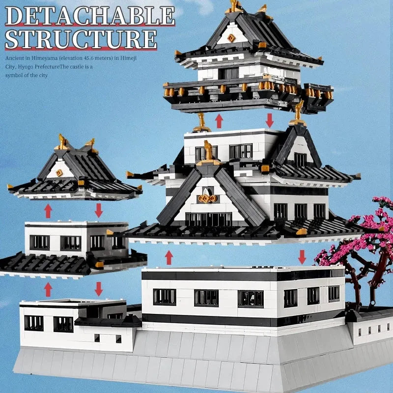 Building Blocks Architecture MOC View Sakura Himeji Castle Bricks Toy - 10