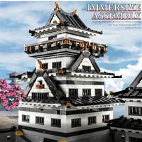 Thumbnail for Building Blocks Architecture MOC View Sakura Himeji Castle Bricks Toy - 9