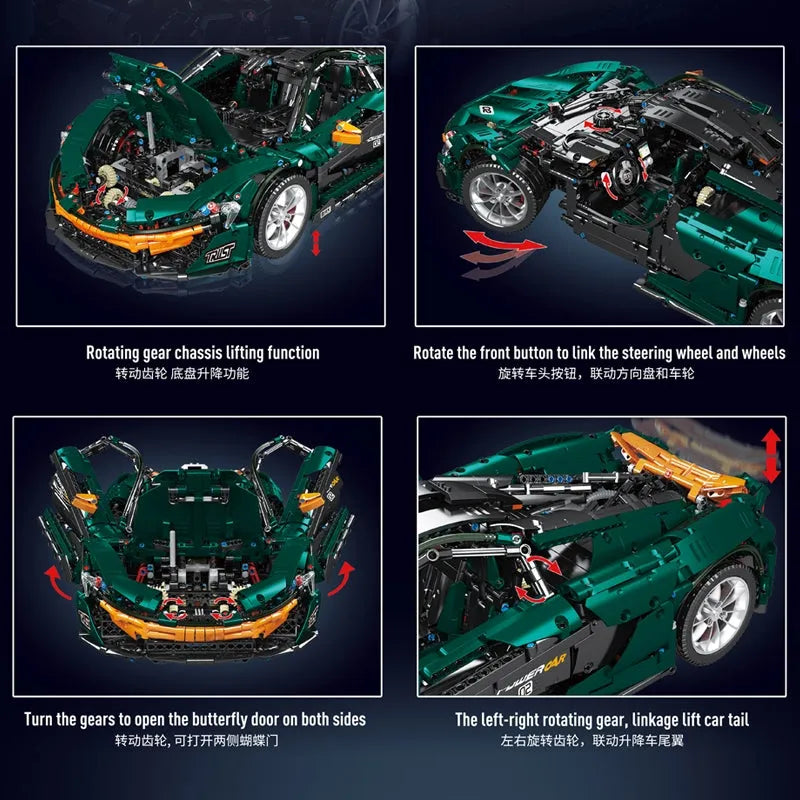 Building Blocks Building Blocks MOC 13091 Super Hypercar P1 Racing Car Bricks Toy Construction Set Toys - 4