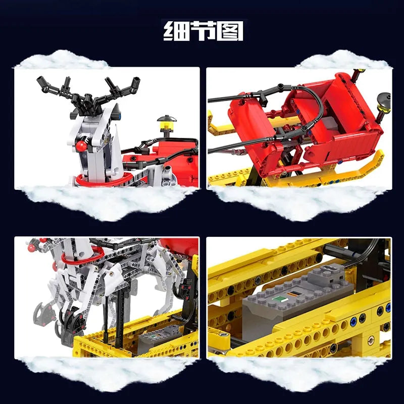 Building Blocks Motorized Santa Claus Reindeer Elk Bricks Toy - 10