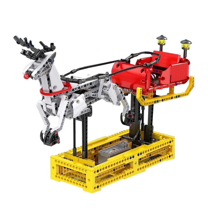 Building Blocks Motorized Santa Claus Reindeer Elk Bricks Toy - 1