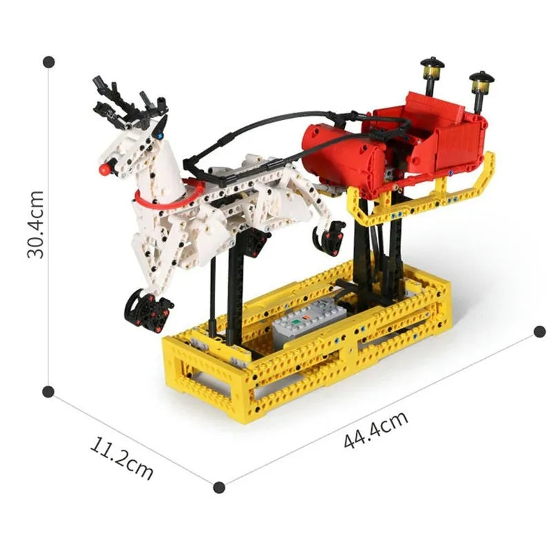 Building Blocks Motorized Santa Claus Reindeer Elk Bricks Toy - 6