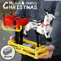 Thumbnail for Building Blocks Motorized Santa Claus Reindeer Elk Bricks Toy - 2