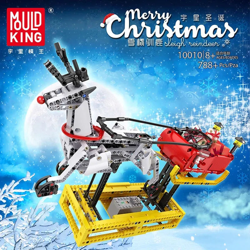 Building Blocks Motorized Santa Claus Reindeer Elk Bricks Toy - 8