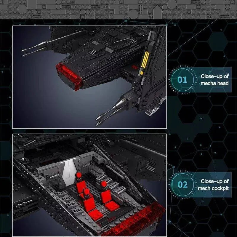 Building Blocks Building Blocks UCS Star Wars MOC Command Upsilon Shuttle Bricks Toy Construction Set Toys - 8