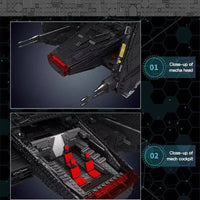 Thumbnail for Building Blocks Building Blocks UCS Star Wars MOC Command Upsilon Shuttle Bricks Toy Construction Set Toys - 8