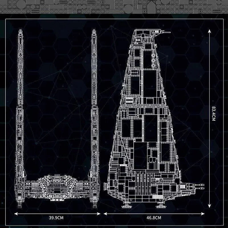Building Blocks Building Blocks UCS Star Wars MOC Command Upsilon Shuttle Bricks Toy Construction Set Toys - 9