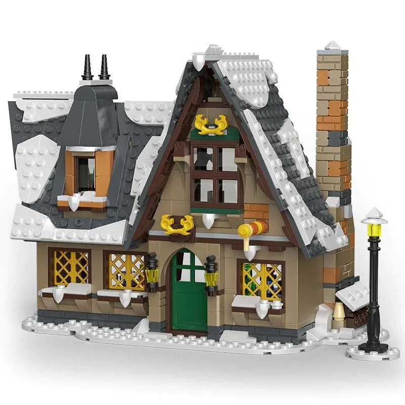 Building Blocks Christmas Cottage House MOC Expert Bricks Kids Toys - 1