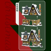 Thumbnail for Building Blocks Christmas Cottage House MOC Expert Bricks Kids Toys - 5