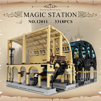 Thumbnail for Building Blocks City Creator Expert Magic Train Station Bricks Toy 12011 - 11