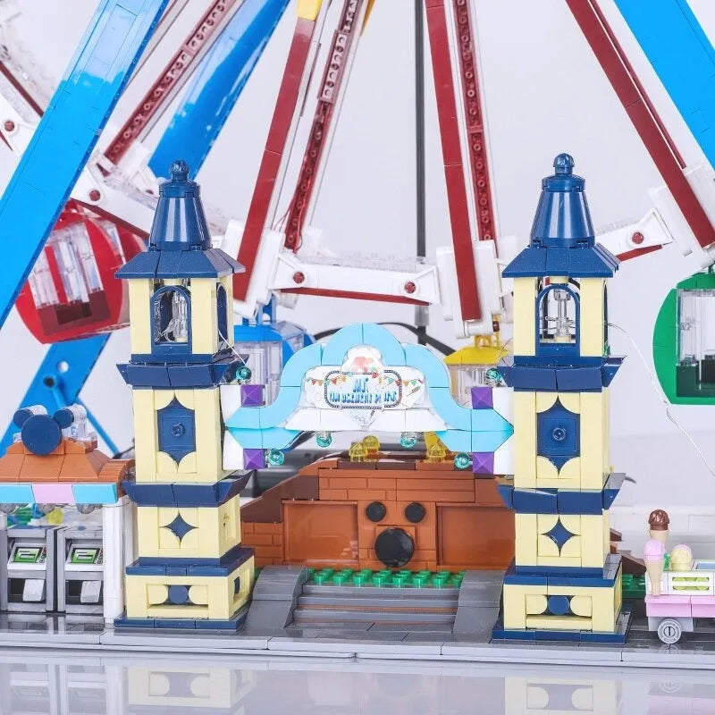 Building Blocks City Creator Expert MOC Motorized RC Ferris Wheel Bricks Toy - 9
