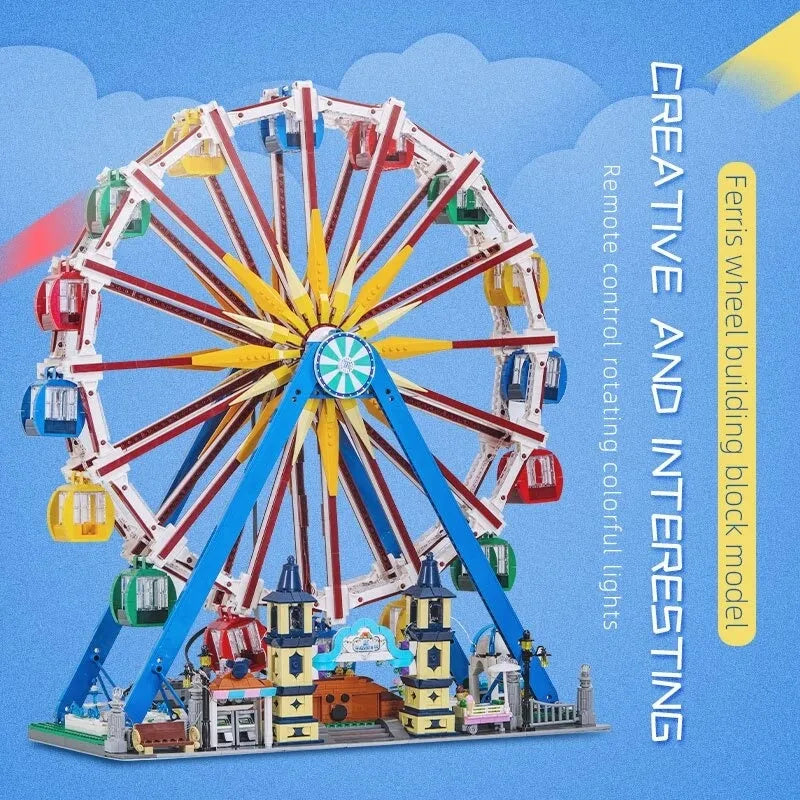 Building Blocks City Creator Expert MOC Motorized RC Ferris Wheel Bricks Toy - 2