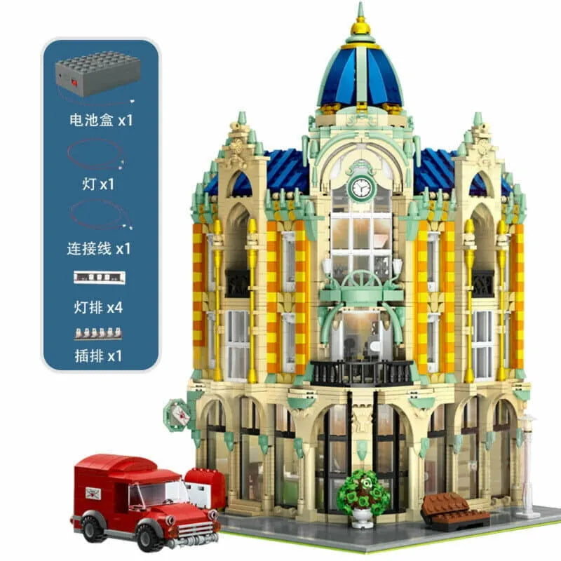 Building Blocks City Creator MOC Experts Corner Post Office with Light Bricks Toys Construction Set Toys - 2