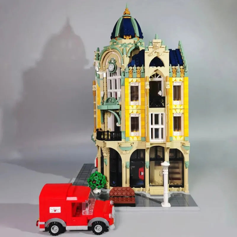 Building Blocks City Creator MOC Experts Corner Post Office with Light Bricks Toys Construction Set Toys - 17