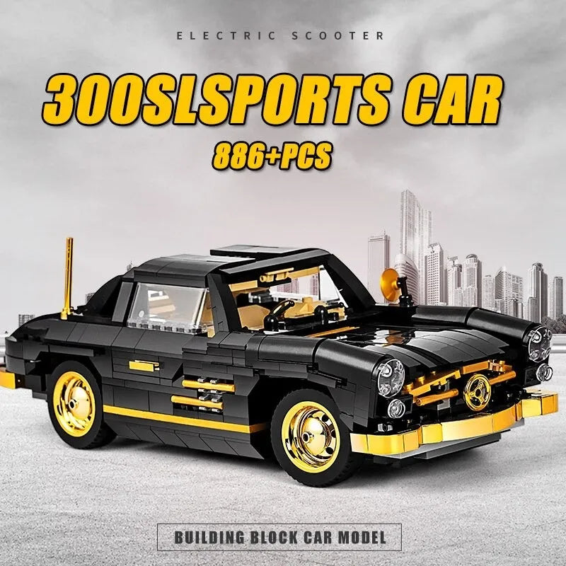 Building Blocks Classic Sports Car MOC Mercedes 300SL Gullwing Bricks Toy Construction Set Toys - 11
