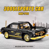 Thumbnail for Building Blocks Classic Sports Car MOC Mercedes 300SL Gullwing Bricks Toy - 11