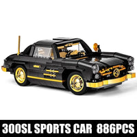 Thumbnail for Building Blocks Classic Sports Car MOC Mercedes 300SL Gullwing Bricks Toy Construction Set Toys - 1