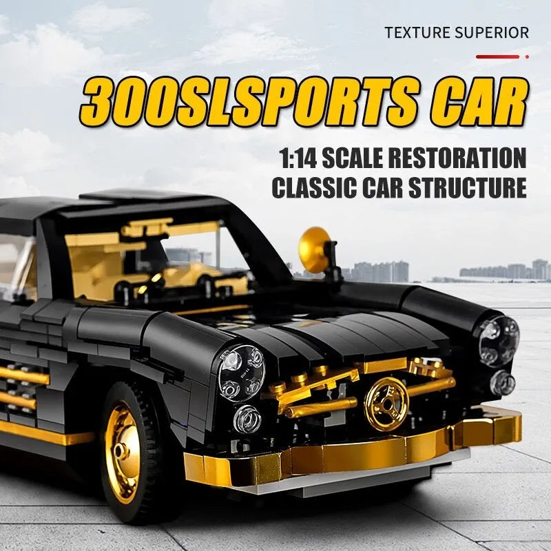 Building Blocks Classic Sports Car MOC Mercedes 300SL Gullwing Bricks Toy Construction Set Toys - 2