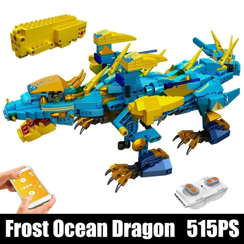 Building Blocks Creative Expert Frost Ocean Dragon Robot APP RC Bricks Toys - 1