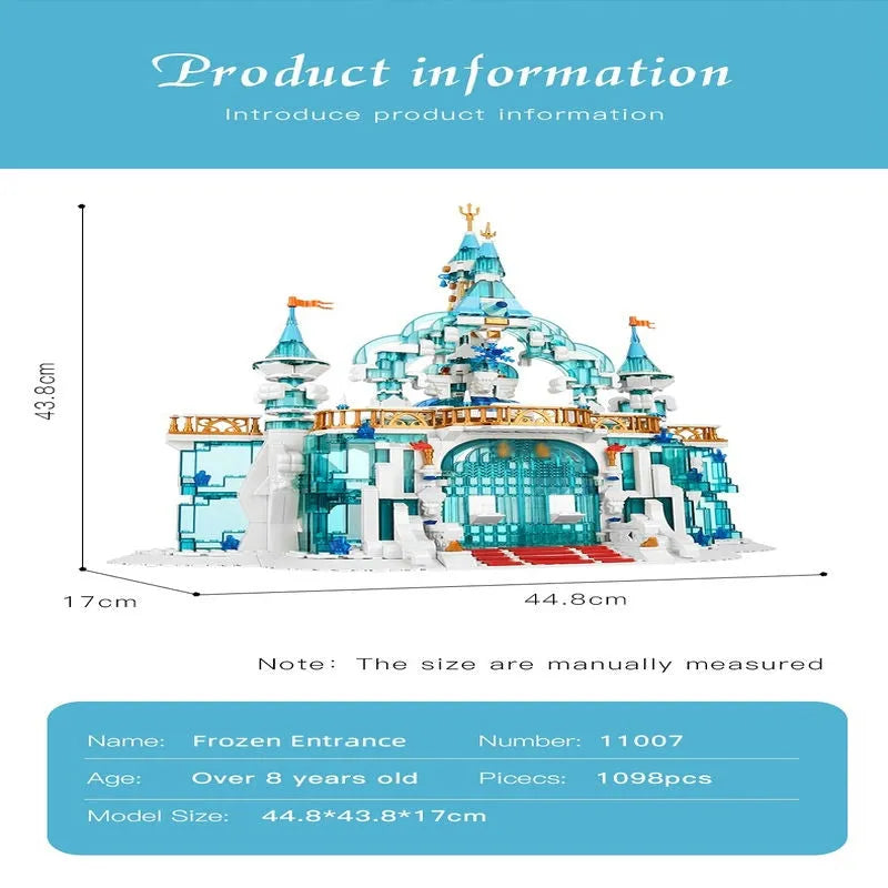 Building Blocks Creative MOC Expert Princess Frozen Entrance Ice Castle Bricks Toy Construction Set Toys - 5