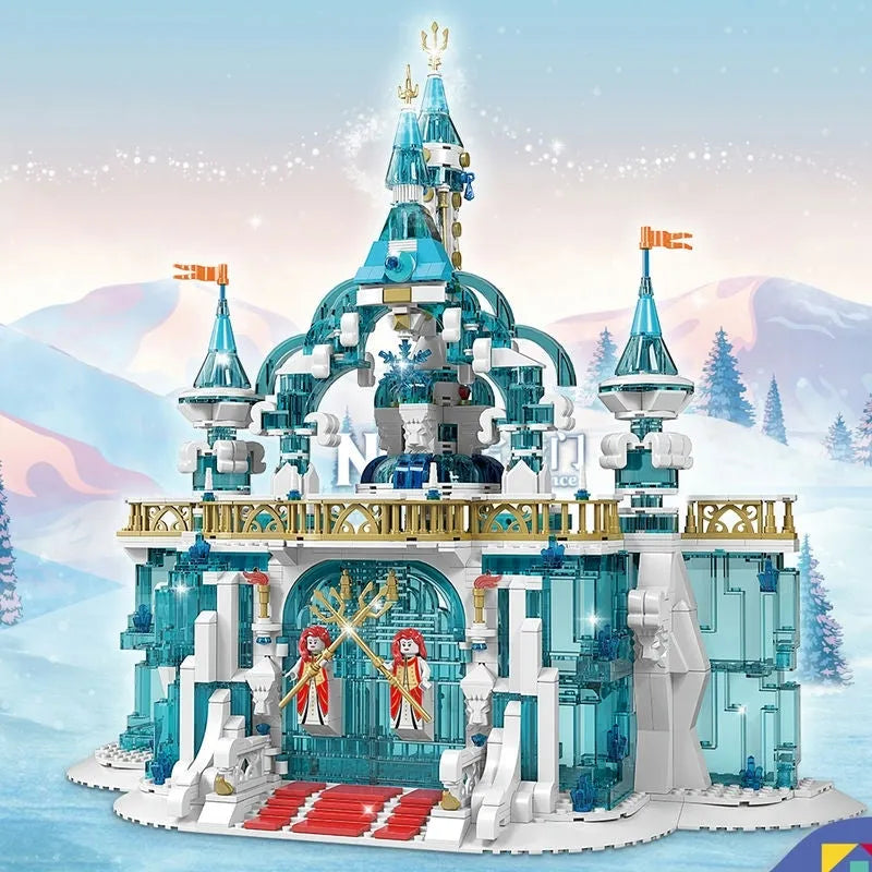 Building Blocks Creative MOC Expert Princess Frozen Entrance Ice Castle Bricks Toy - 6