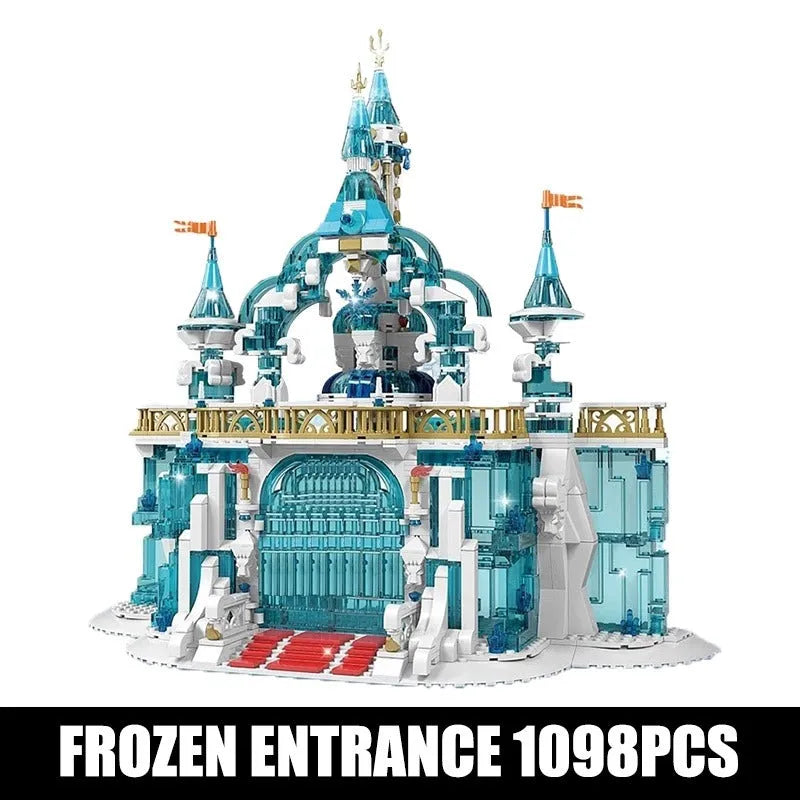 Building Blocks Creative MOC Expert Princess Frozen Entrance Ice Castle Bricks Toy - 3